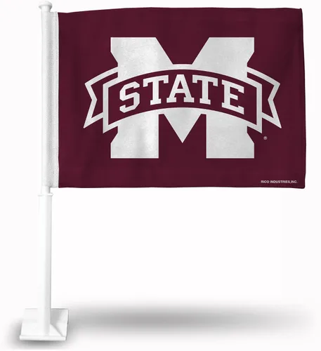 Vista 37 de Rico Industries Bandera de coche de doble cara de la NCAA, gran accesorio para automóvil