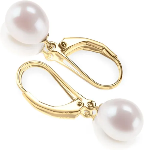 Vista 3 de PAVOI - Aretes de perlas cultivadas de agua dulce de calidad AAA+, aretes de perlas con palanca posterior de agarre