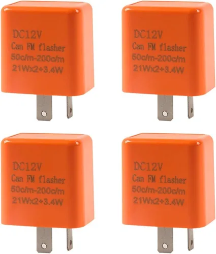 Vista 7 de AICEL Relé de intermitente LED de 2 pines electrónico, paquete de 4, relé de intermitente ajustable de velocidad de 12V para señal de giro