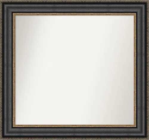 Vista 80 de Amanti Art Espejo personalizado, espejo de baño negro puente, espejo de pared o espejo de tocador de baño sobre el fregadero (26 x 26 pulgadas)