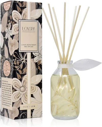 Vista 12 de LOVSPA - Set de difusor de cañas, difusor de aceite perfumado con aroma a ámbar romántico y varillas, accesorios de fragancia para el hogar