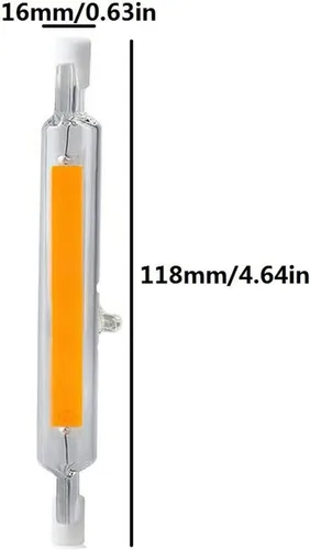 Vista 2 de R7s - Bombillas LED de 4.646 in, 20 W, luz LED COB de doble extremo, bombillas halógenas de 150 W, reemplazo de bombilla halógena regulable, blanco