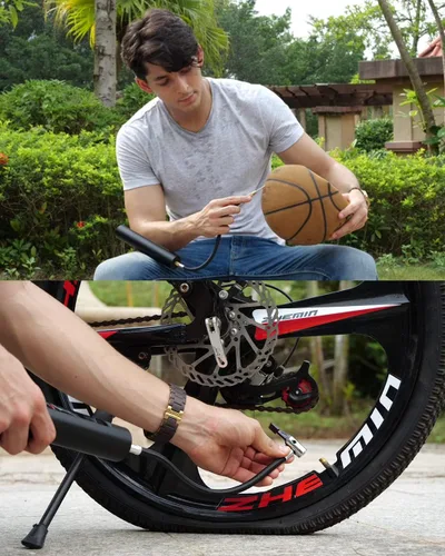 Vista 3 de Inflador Norshire de neumáticos, compresor de aire portátil, mini bomba de aire eléctrica para bicicleta, automóvil, globo de 2,000 mAh con 90 %