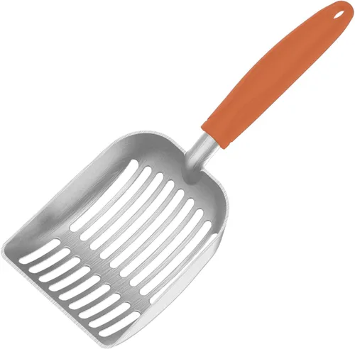 Vista 8 de Cuchara de arena para gatos, tamiz de aleación de aluminio, cuchara para gatitos, cuchara pequeña para gatos que es resistente y resistente