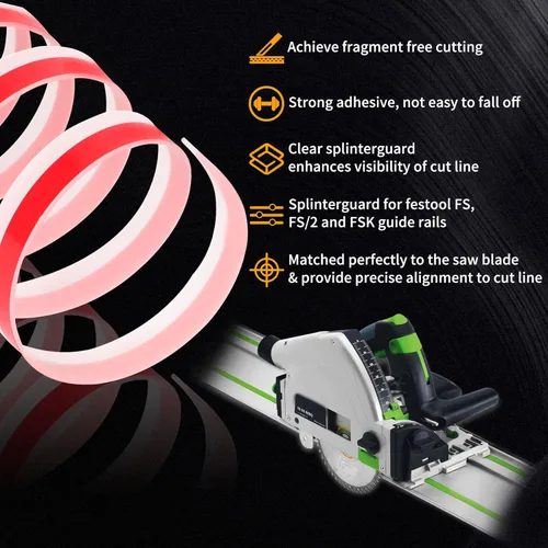 Vista 3 de 495209 para festool Splinter Guard tira de repuesto FS-SP 5000 Ideal para festool Riel guía de sierra de riel 197 x 27/32 x 1/16 pulgadas Borde
