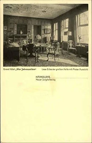 Grand Hotel Vier Jahreszeiten Hamburg, Germany Original Antique Postcard