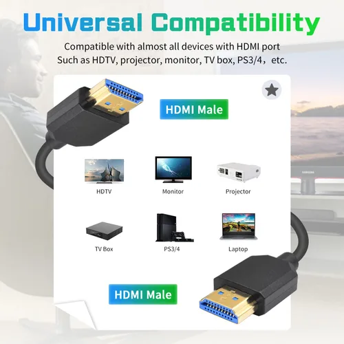 Vista 4 de Duttek Cable HDMI en espiral de 8K de 1 FT-4 pies, cable HDMI corto de 48 Gbps macho a macho con 8K @60Hz, 4K @240Hz y HDR para ATOMOS Ninja V Sony