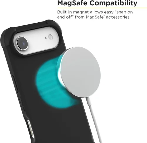 Vista 2 de PureGear Funda para Apple iPhone Air (2025), funda magnética de protección probada y aprobada por militares, compatible con MagSafe resistente Negro