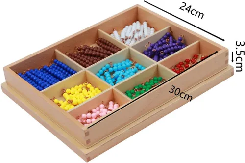 Vista 4 de Adena Montessori Cuentas de cuentas de tablero de ajedrez Juegos de matemáticas y enseñanza de números Juguetes para contar