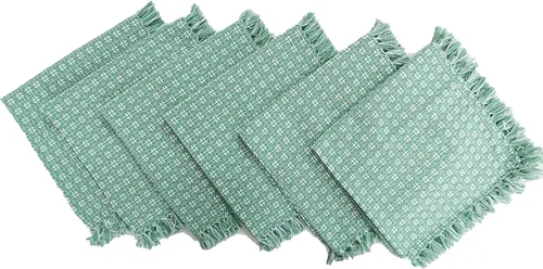 Vista 18 de Juego de 6 servilletas de tela con flecos de tejido natural/marfil, servilletas 100% algodón, tamaño 20 x 20 pulgadas, adecuado para comidas