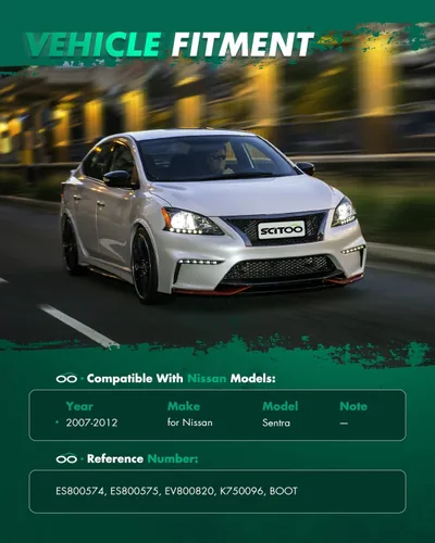 Vista 2 de SCITOO Juego de 8 piezas de kit de suspensión delantera con extremo de barra de acoplamiento interior y exterior con bota, reemplazo para 2007-2012