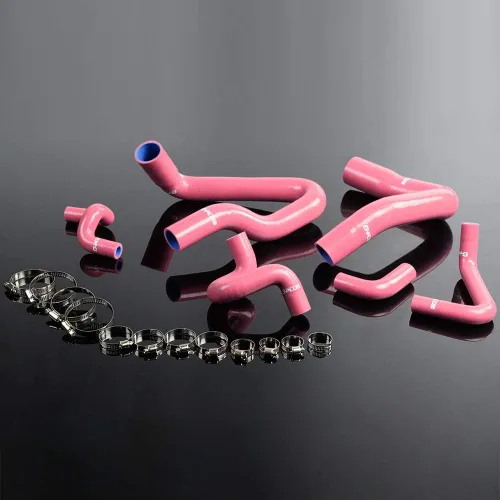 Vista 17 de Kit de manguera de refrigerante de silicona G-PLUS con abrazaderas compatible con FORD MUSTANG GT/GTS/SVT V8 1994-1995 (Negro 2 piezas)