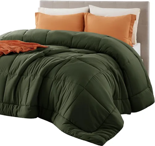 Vista 62 de Bedsure - Relleno de edredón acolchado tamaño Queen Plus, para todas las estaciones, ropa de cama alternativa de plumón GentleSoft, con 8 pestañas