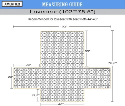 Vista 2 de Ameritex Funda de sofá biplaza, protector de muebles acolchado resistente al agua con parte trasera antideslizante para perros, niños y mascotas