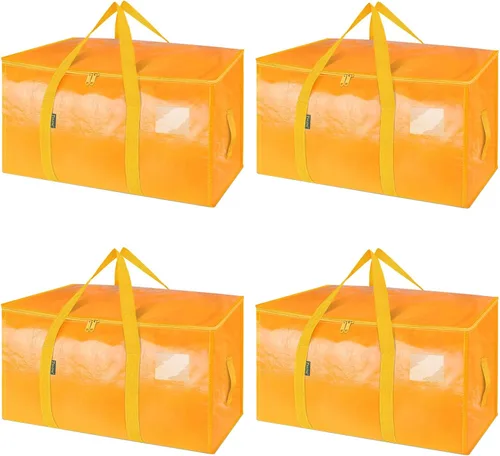 Vista 39 de BALEINE Paquete de 6 bolsas de mudanza de gran tamaño con asas reforzadas, bolsa de almacenamiento resistente para ropa, suministros de mudanza