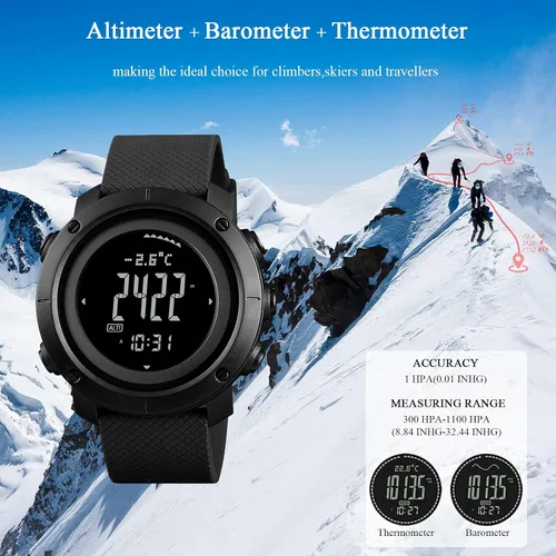 Vista 2 de WINKONMU Military Watches with Compass Altimeter Barometer Pedometer Thermometer Outdoors Watch for Men