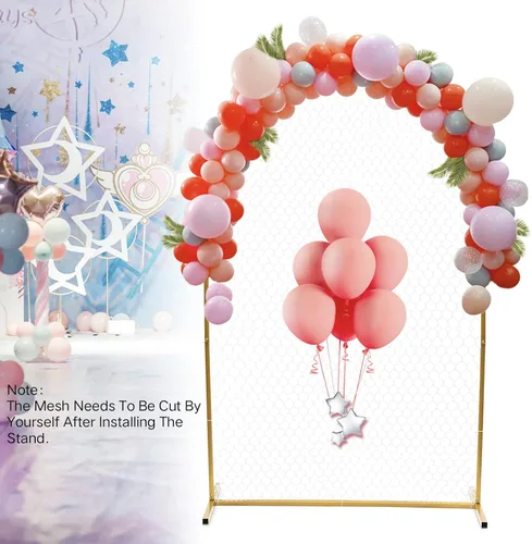 Vista 2 de Arco de malla de arco de cincha (arco de malla de puerta grande - dorado)