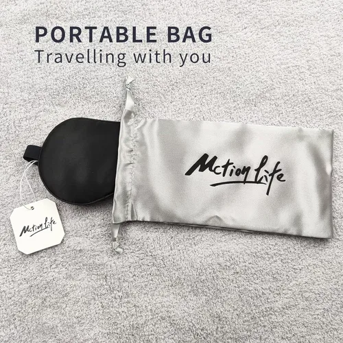 Vista 5 de MMCTION - Antifaz de satén de seda para dormir, ultra cómoda, suave, máscara de noche, opacas, sombras para dormir con correa ajustable para mujeres