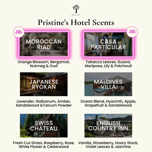 Vista 2 de PRISTINE Top 6 - Juego de aceites aromáticos de hotel para difusor a base de agua para el hogar, humidificador, aroma del hogar