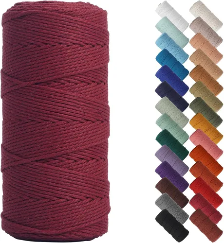 Vista 7 de NOANTA - Cuerda de macramé color verde aguacate, 2 mm x 220 yardas, cuerda de algodón colorido para colgar en la pared, ganchos de plantas