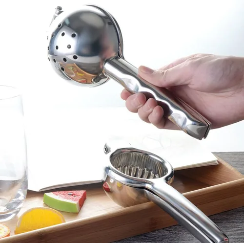 Vista 6 de COHEALI Handheld Stainless Steel Lemon Squeezer Manual Fruit Juicer Portable Citrus Press for Kiwi Mango Watermelon Easy to Clean Non-electric