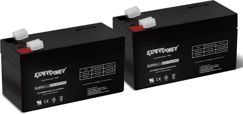 ExpertPower EXP1213 - Batería recargable de 1.3Ah 12V AGM SLA con terminales F1, plomo ácido sellado, pequeña batería de repuesto de 12 voltios para