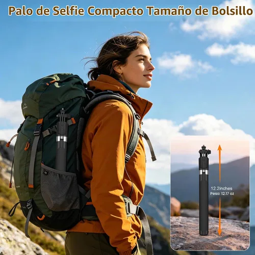 Vista 7 de Trípode de teléfono de 71 pulgadas y palo selfie con control remoto, soporte extensible para teléfono celular para iPhone y Android, 5.9 pies