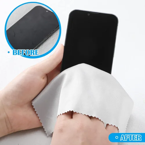 Vista 6 de Fabbay 200 paños de limpieza de microfibra para lentes, paños de microfibra de pantalla de 7 x 6 pulgadas, toallitas para lentes para lentes, Negro