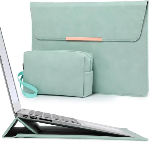 Vista 16 de HYZUO Funda para laptop de 13 pulgadas con función de soporte para MacBook Air 13 M4 M3 M2 M1 2025-2018, MacBook Pro 13 M2 M1, iPad Pro/Air de 13
