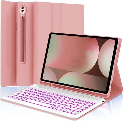 Vista 14 de Funda con teclado para Samsung Galaxy Tab A11 Plus / A9 Plus de 11 pulgadas, con retroiluminación Bluetooth A9+ con soporte para bolígrafo S