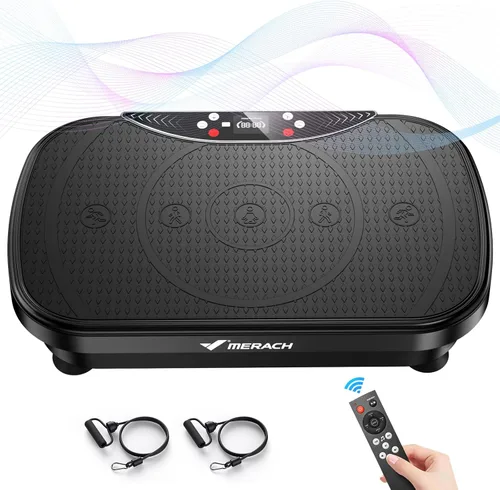 Vista 7 de MERACH Vibration Plate Exercise Machine, Vibration Plate for Lymphatic Drainage Weight Loss, Vibrating Plate Exercise Machine with Bluetooth and LED