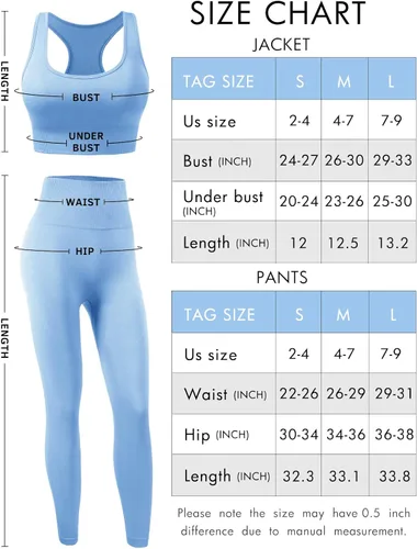 Vista 6 de NOVA ACTIVE Workout Sets for Women 2 Piece High Waisted Seamless Leggings with Padded Stretchy Sports Bra Sets Gym Clothes