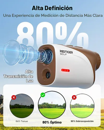 Vista 5 de REDTIGER Mini 1200-Yard Golf Range Finder with Slope & Pin-Lock Vibration Chocolate
