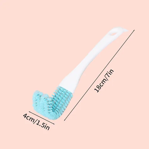 Vista 6 de Limpiador de jaulas de pájaros de acero inoxidable con mango largo, cepillo de doble cabezal y raspador para jaulas de loros, herramienta