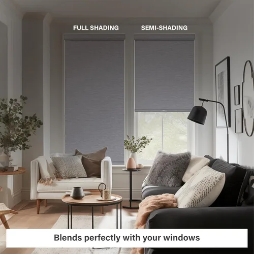 Vista 7 de Persianas enrollables opacas sin cordones con cenefa de casete jacquard, persianas de ventana con aislamiento térmico, protección UV, persianas