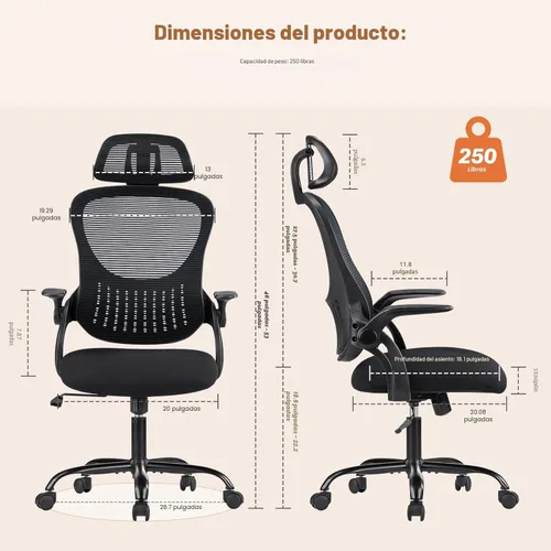 Vista 2 de Sweetcrispy Silla de escritorio para computadora de oficina, ergonómica, con respaldo alto, de malla, con ruedas y reposacabezas ajustables, cómodo