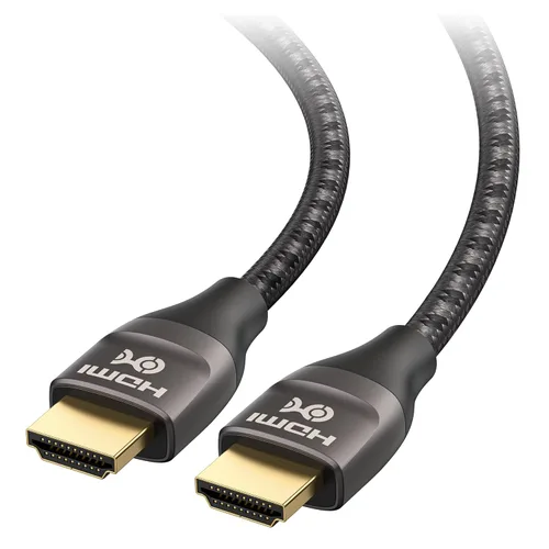 Cable Matters Cable HDMI trenzado prémium de 48 Gbps Ultra HD 8K de 3.3 pies / 3.3 ft con 8K @60Hz, 4K @240Hz y soporte HDR para PS5, Xbox Series