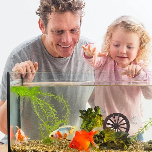 Vista 5 de HANABASS 2 unids jardín de hadas molino de viento pescado escondite tanque de peces escondite tanque de peces cueva miniatura cascada simulación