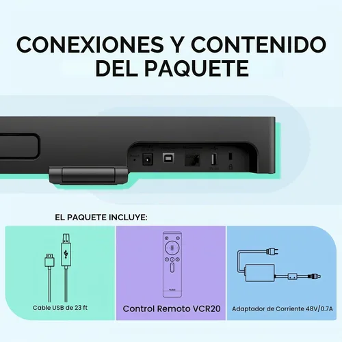Vista 6 de Yealink MeetingBar A10 Cámara web para sala de conferencias 4K con lente gran angular de 120° con sistema operativo Android, sistema de A10-010