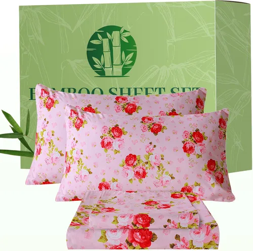 Vista 27 de Bedlifes Juego de sábanas refrescantes de 3 piezas tamaño individual con mezcla de rayón derivado de bambú, suave y transpirable, bolsillo profundo