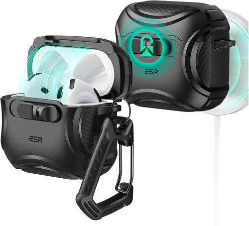 Vista 13 de ESR Funda para AirPods 4, Compatible con Funda de AirPods de 4ta Generación (2024) (USB-C), Compatible con MagSafe, Bloqueo a Prueba de Caídas