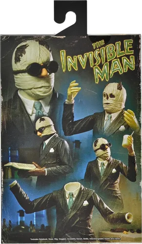 Vista 3 de NECA - Monstruos universales - Figura de acción a escala de 7 pulgadas - Figura de hombre invisible definitiva (color)