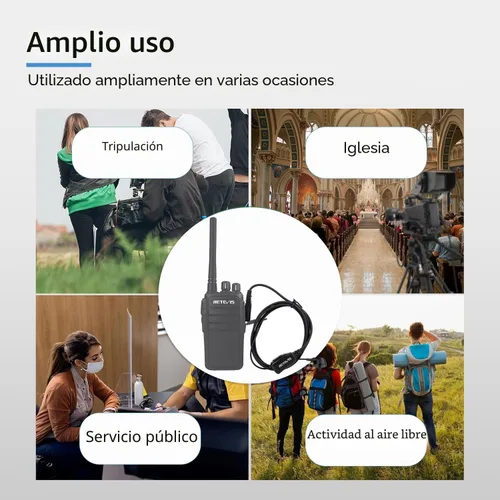 Vista 9 de Caja de 10, auriculares Retevis Walkie Talkies con micrófono de 2 pines de tubo acústico, para RT22 RT21 RT68 H777, compatible con Pxton Baofeng