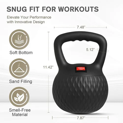 Vista 2 de YIGUO Soft Kettlebell, Kettlebells Cushioned Impact-Resistant Base and Anti-Slip Grip, Strength Training Kettle Bell for Women and Men, Home Workout