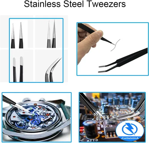 Vista 56 de Juego de 11 herramientas de moldes de resina de silicona, agujas para agitar, cuchara, herramientas de precisión, juego de pinzas electrónicas