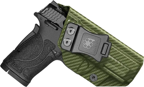Vista 8 de Amberide IWB Kydex Holster for Smith & Wesson M&P 380 Shield EZ, Concealed Carry, No Optic/No Laser, Adjustable Cant, Posi-Click Retention, Made in