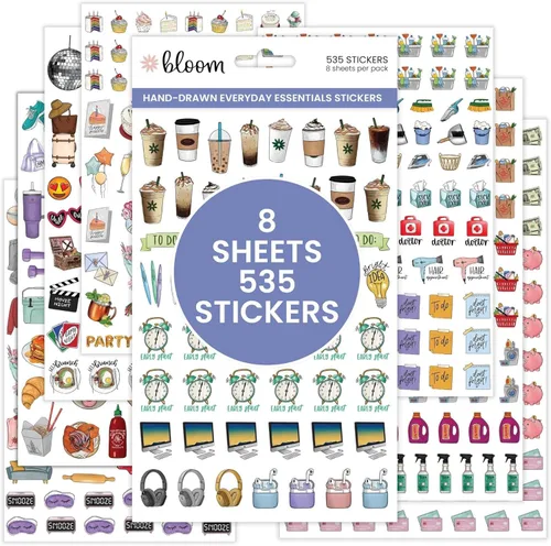 Vista 10 de Bloom Daily Planners Hojas de Calcomanías para Planificador Clásico Recientemente Mejoradas - Paquete Variado de Calcomanías para Decorar