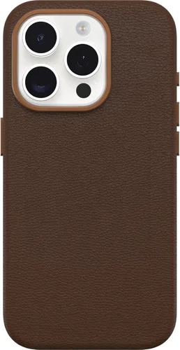 Vista 19 de OtterBox iPhone 15 Symmetry Series Cactus Cuero para MagSafe - Negro ASH (Negro)