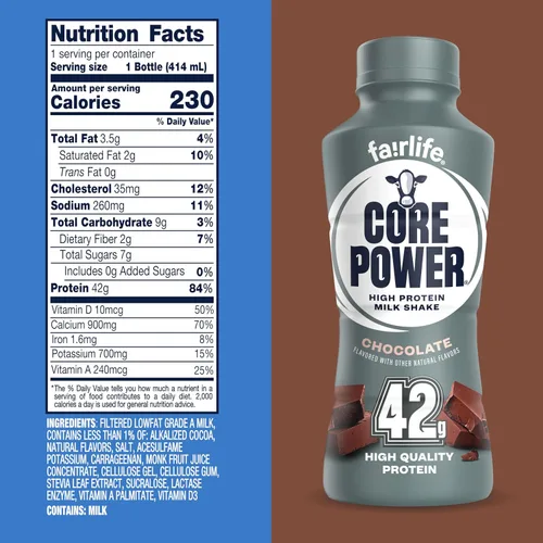 Vista 2 de Core Power Elite - Batido con alto contenido proteico (42 g), sabor a chocolate, 14 fl oz