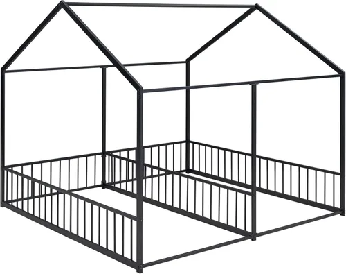 Vista 9 de Harper & Bright Designs Cama de metal individual para niños, marco de camas dobles individuales, cama de suelo Monressori tamaño individual